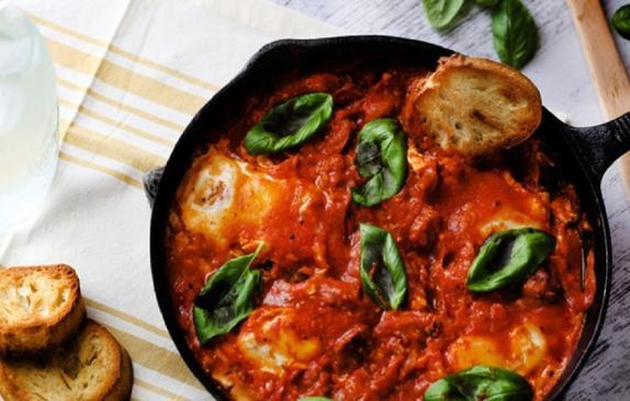 Eggs in Purgatory with Chorizo