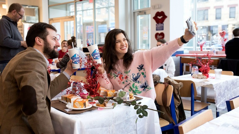 couple dining at White Castle on Valentine's Day