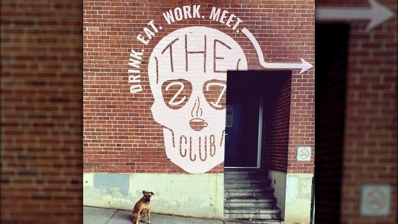 27 Club Coffee brick mural