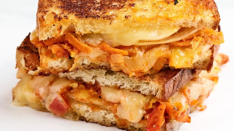 Chakalaka grilled cheese stacked