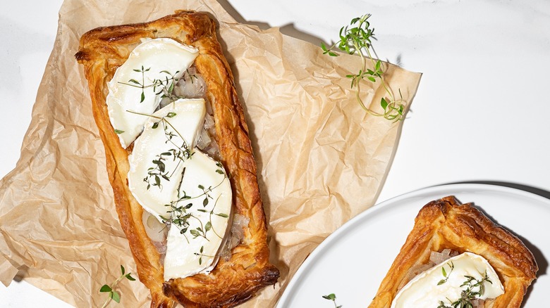 Pastries with goat cheese and herbs