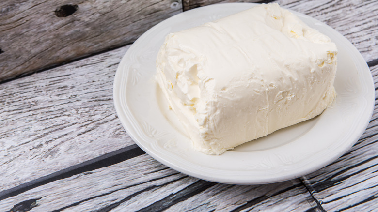 Block of cream cheese