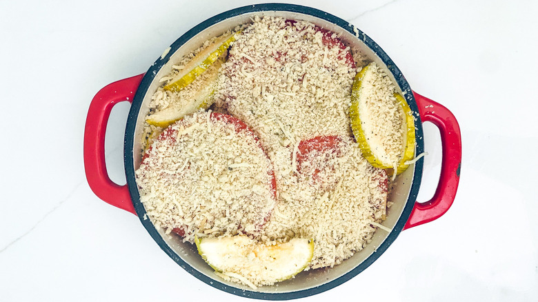 zucchini tomato casserole with bread crumbs