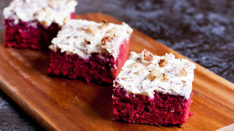 Chocolate beet cake squares