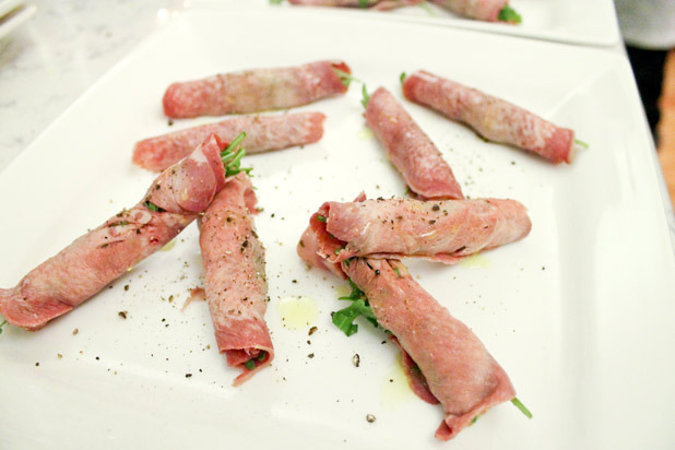 Cured Beef Tongue With Parmigion and Mustard Vinaigrette