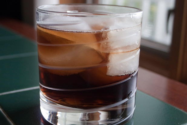 The Torched Cherry Rum and Cola Cocktail