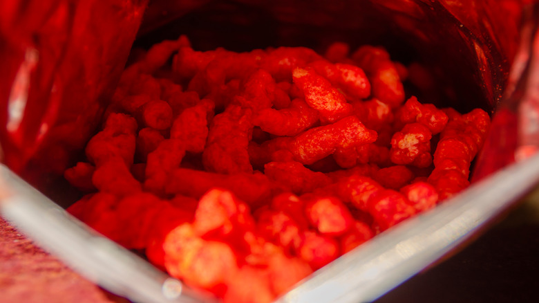 Open bag of Flamin' Hot Cheetos