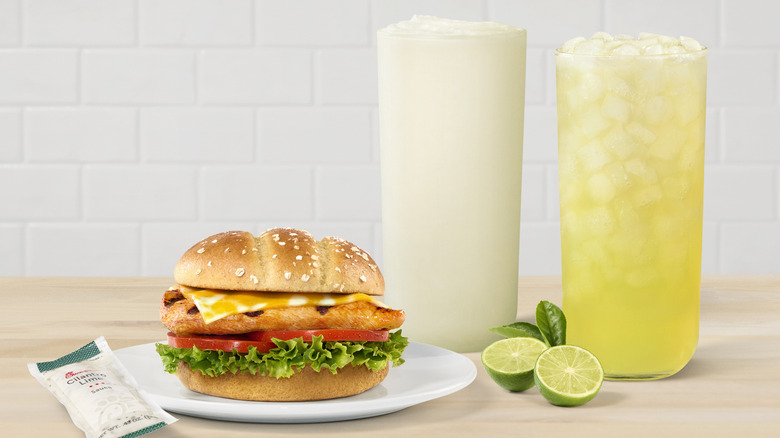 Chick-Fil-A's new spicy sandwich with the Key Lime beverages