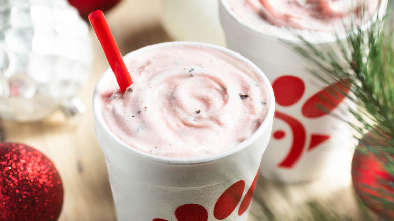 Chick-fil-A milkshake cups and ornaments