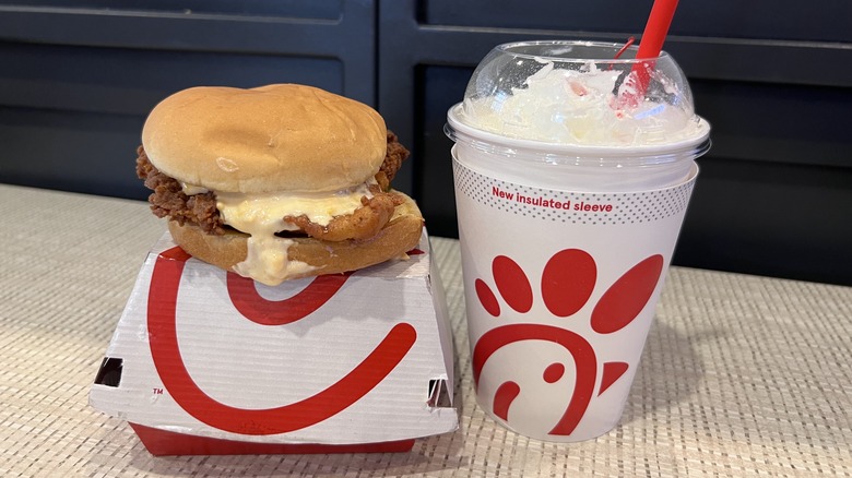 Chick-fil-A sandwich and shake