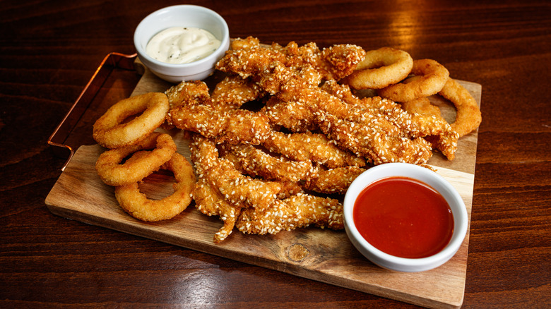 Chicken fingers with sauces