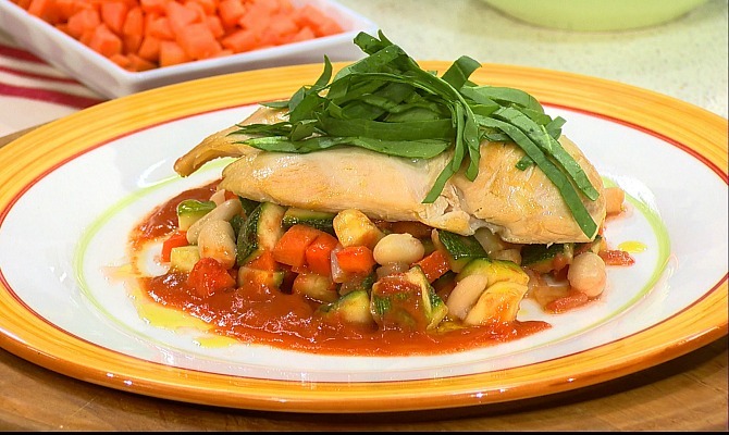 Chicken With White Bean and Vegetable Simmer