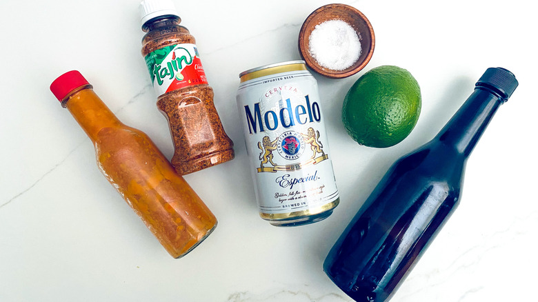 modelo and other cocktail ingredients 