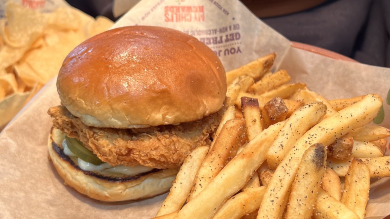  Crispy Chicken Sandwich with seasoned fries