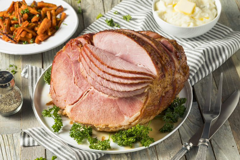 Chipotle-Glazed Ham with Cherry-Jicama Salsa Recipe