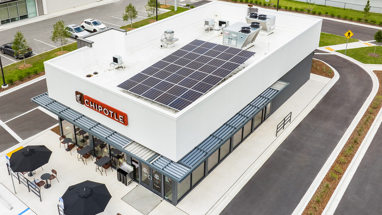 Aerial view of Chipotle's rooftop