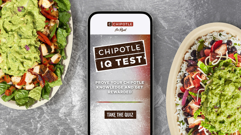 Chipotle IQ test on phone