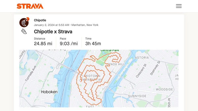 Chipotle Strava fitness challenge