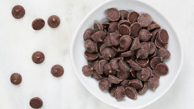 bowl of chocolate chips