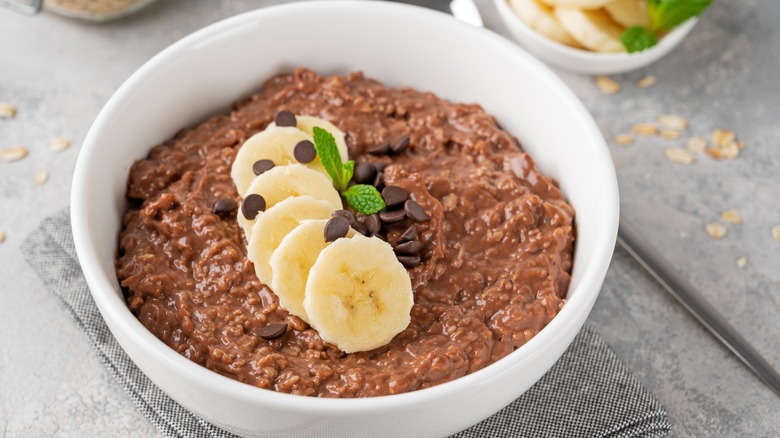 Bowl of chocolate oatmeal