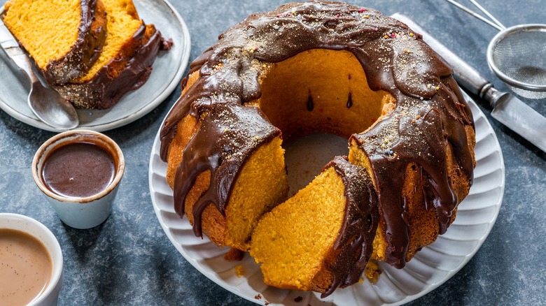 Sliced Brazilian carrot cake