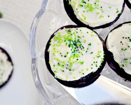 Chocolate Stout Mini Cakes with Irish Cream Frosting