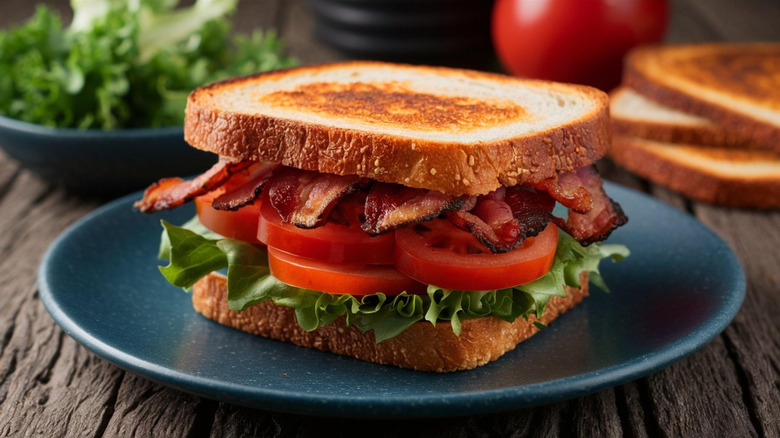 BLT sandwich with white toasted bread