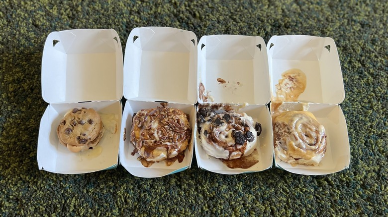 four open Cinnabvon boxes