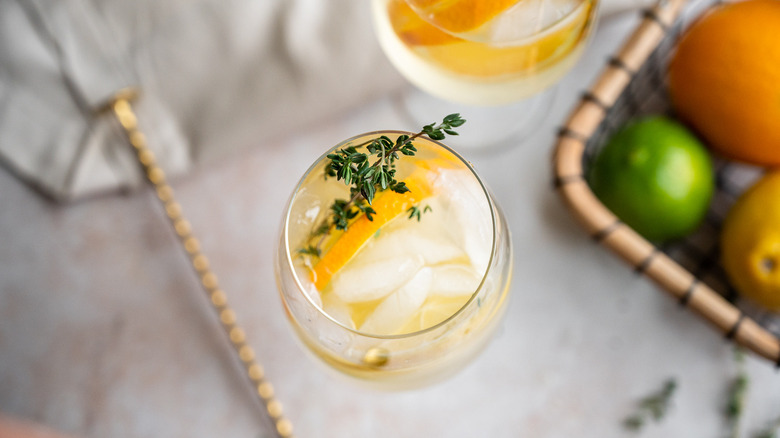 citrusy white sangria in glass 