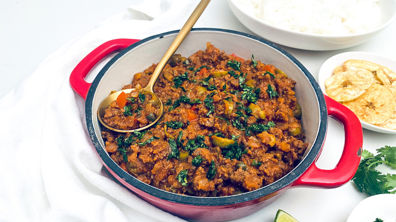 classic cuban picadillo on platter