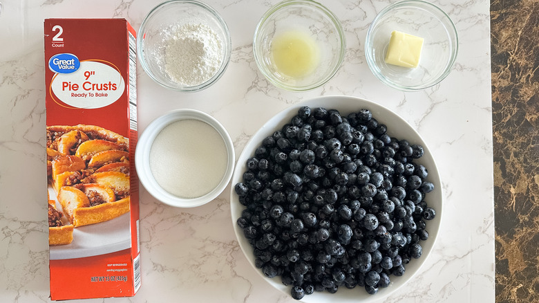 lattice-top blueberry pie ingredients