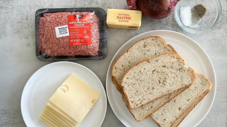 ingredients for swiss patty melt