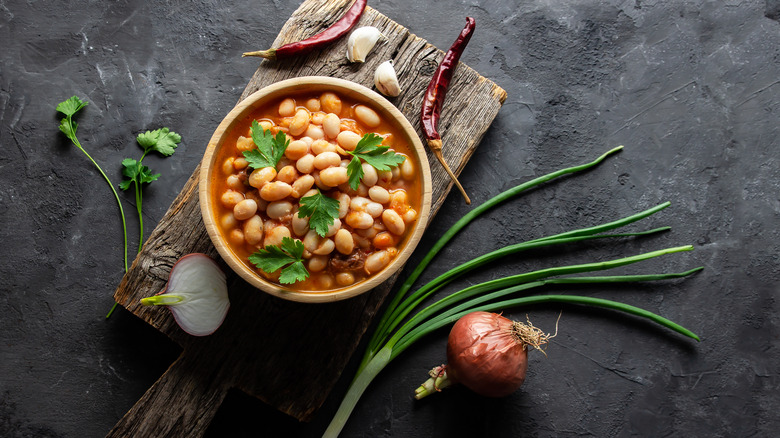 Cannellini bean soup with ingredients