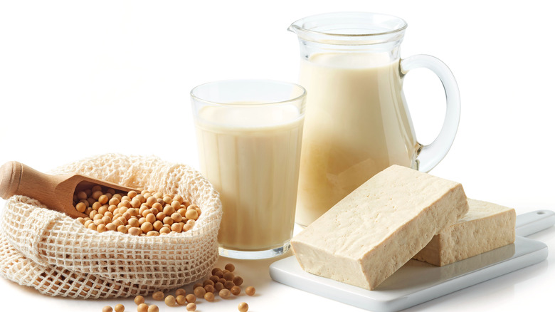 Soybeans with tofu and soy milk