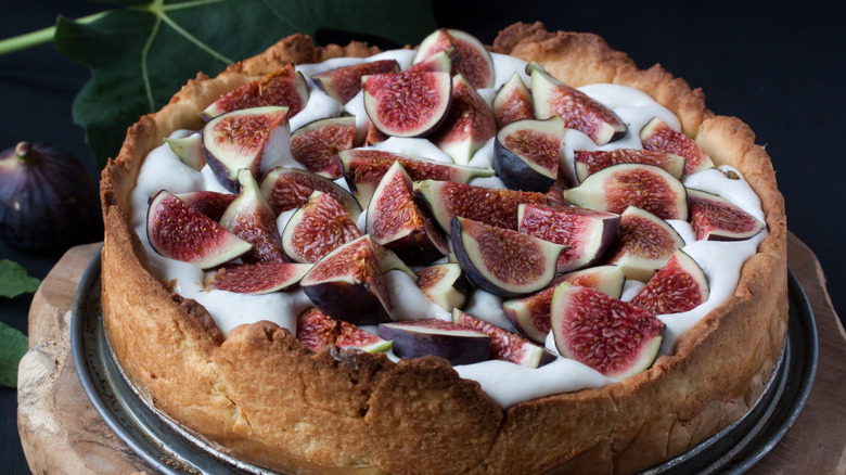 rustic tart topped with figs