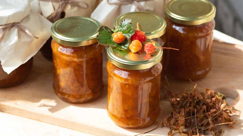 jars of cloudberry jam