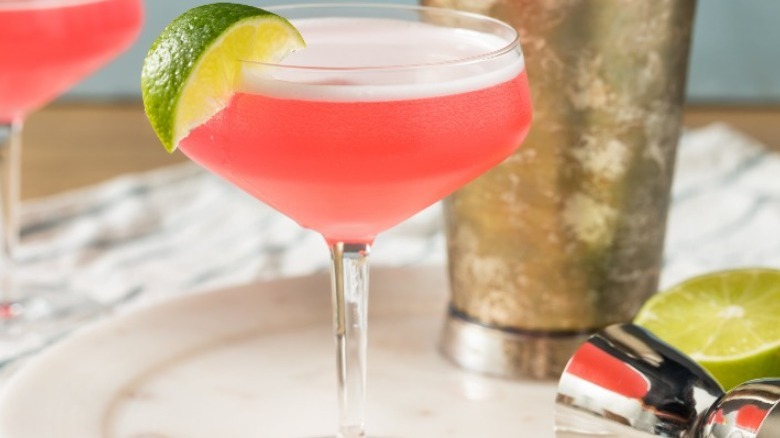 chilled cosmopolitan cocktail