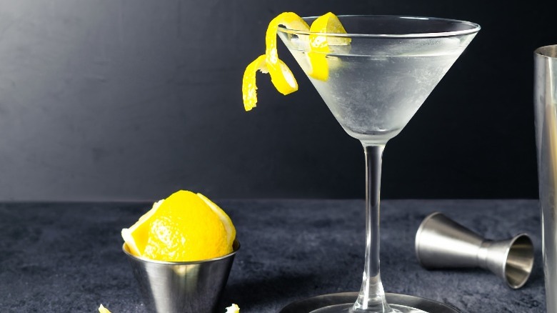 vodka martini with lemon twist