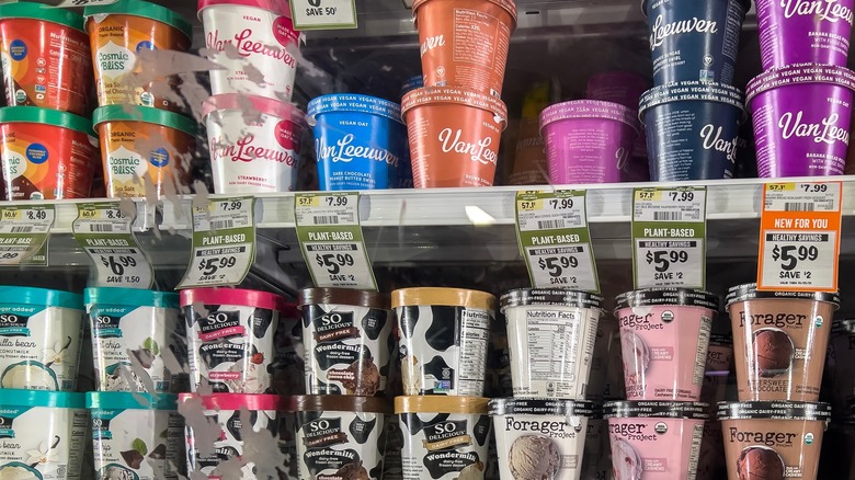 ice cream pints in freezer aisle