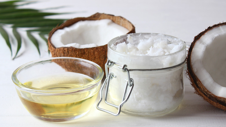 Liquid and solid coconut oil