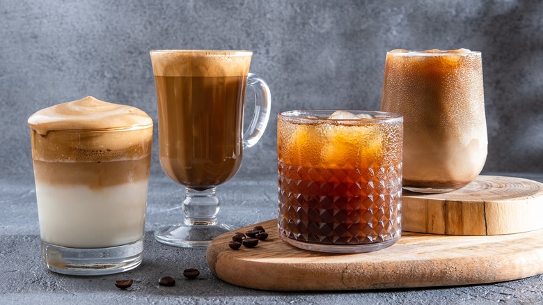 Various kinds of iced coffee