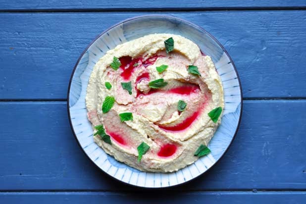 Two Blue Lemons — Chickpea-Yogurt Dip with Pomegranate & Mint