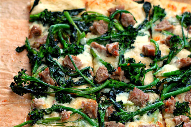 Taste Food — Broccoli Rabe and Sausage Pizza