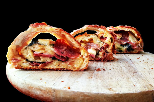 Cherry on My Sundae — Three Cheese, Prosciutto, Salami, and Spinach Stromboli 