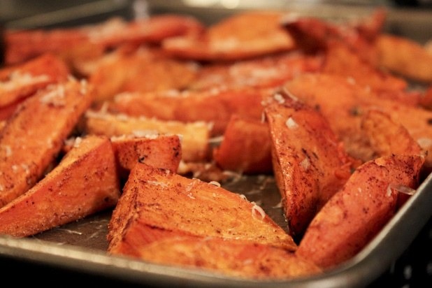 4. Baked Sweet Potato Fries with Parmesan and Cinnamon