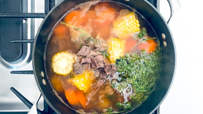 beef added back to pot