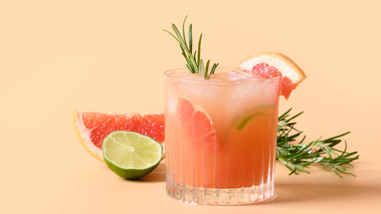 Paloma cocktail with grapefruit and lime