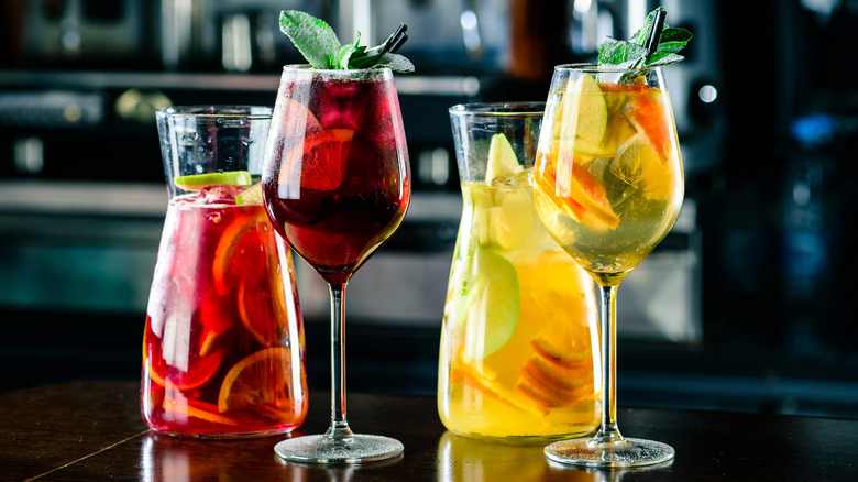 red and white sangria side by side