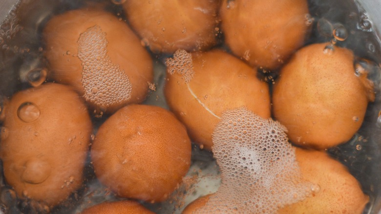 Eggs in boiling water