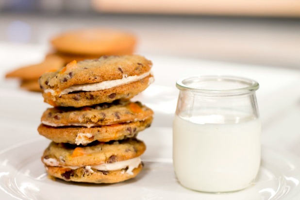 Pumpkin Spice Chocolate Chip Sandwich Cookies